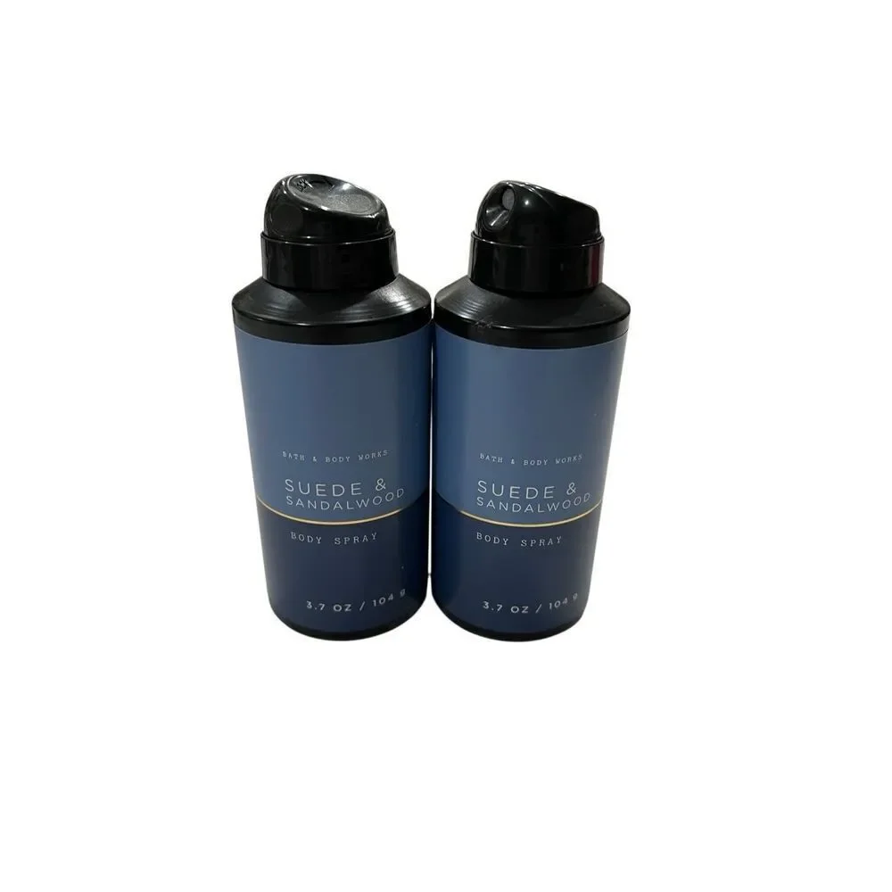 Set Of 2 Bath & Body Works Men's Suede & Sandalwood Body Spray Sz 3.7 fl oz NWOT